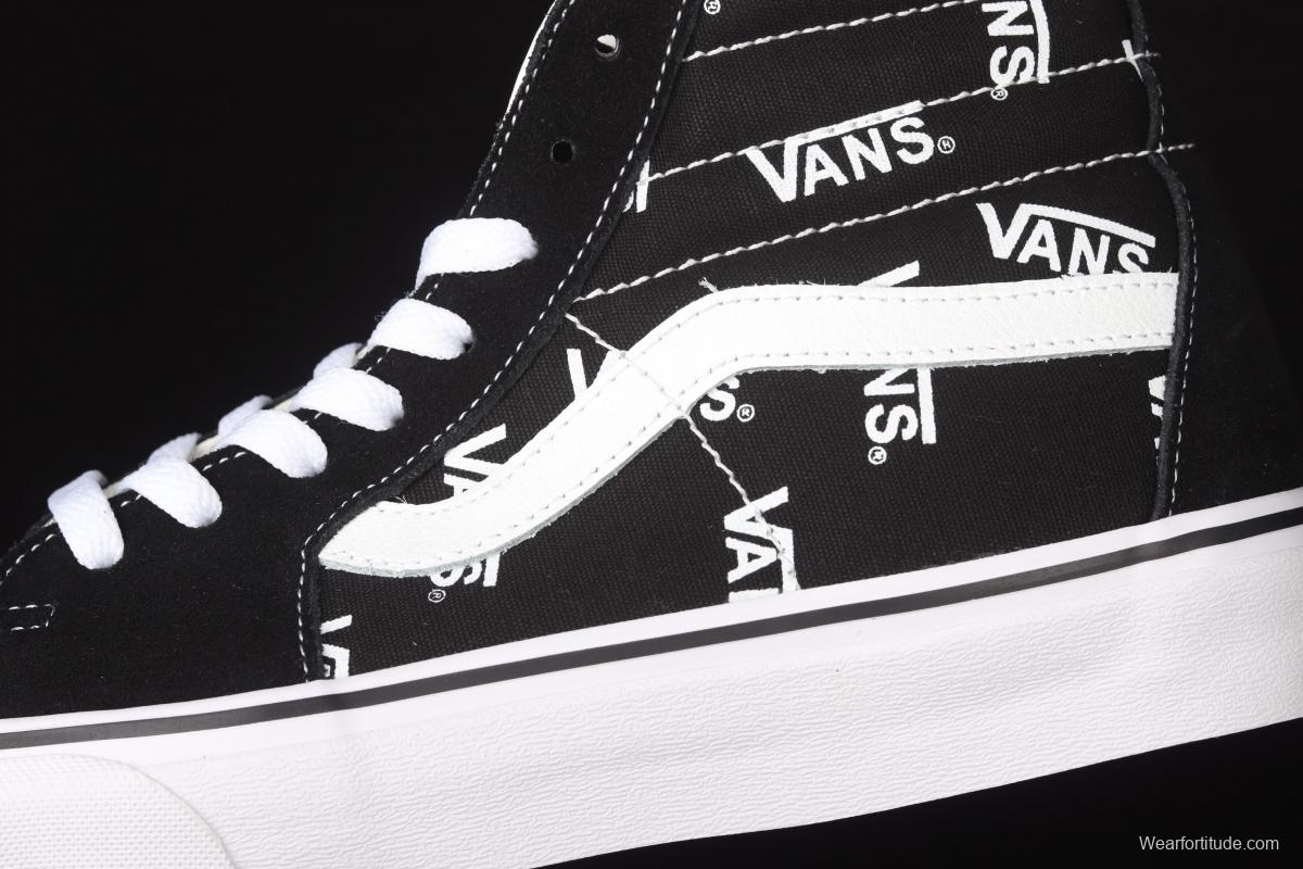 Vans SK8-Hi classic black and white letters logo high top casual board shoes VN0A4U3CTDW