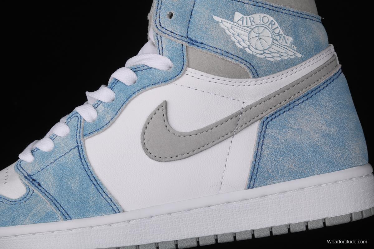 Air Jordan 1 Hyper Royal washed North Carolina high top basketball shoes 575441-402 555088-402