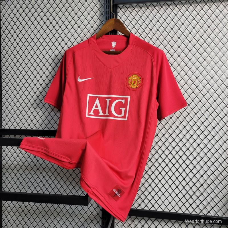 Retro 07-08 Manchester United Home Premier League Jersey