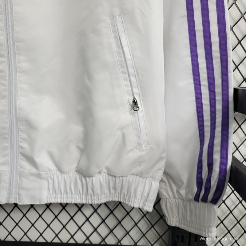 23/24 Reversible Real Madrid White Windbreaker