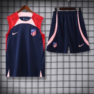 23-24 Atletico Madrid Black Red Vest Jersey+Shorts