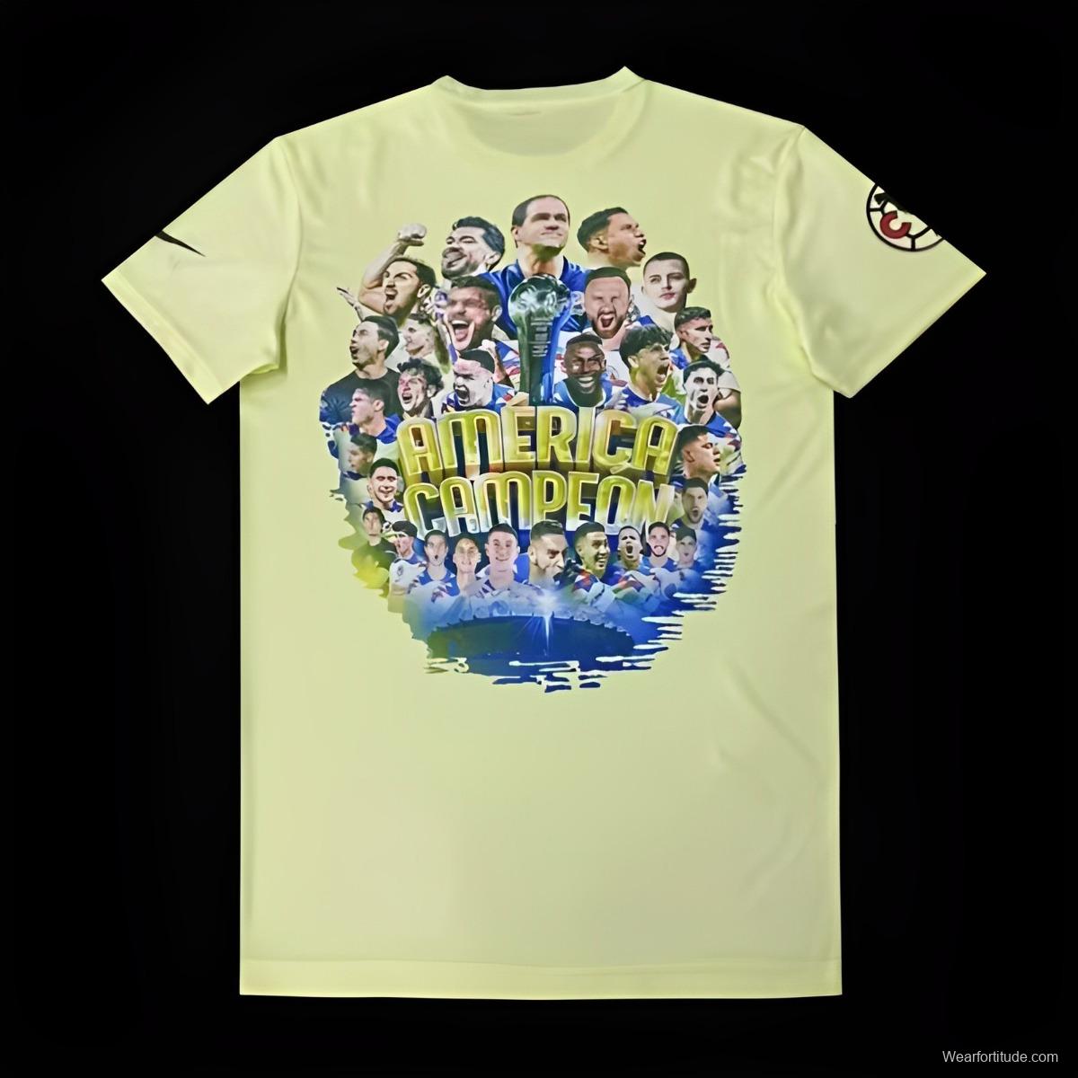 23/24 Club America Light Yellow Champion T-shirts